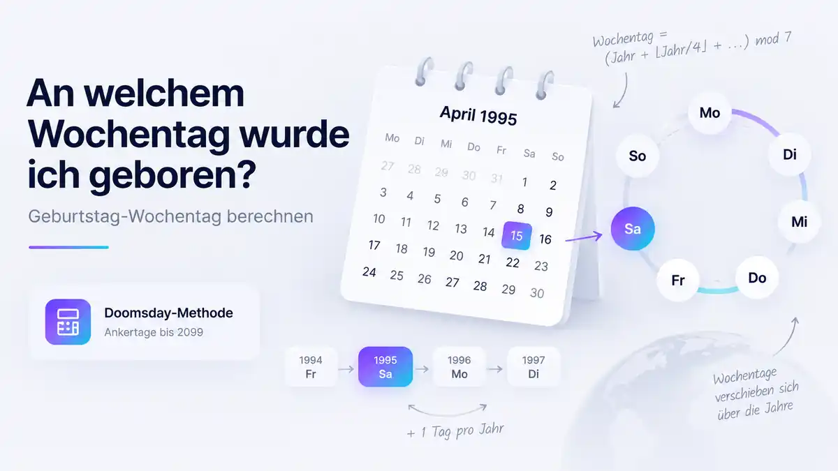 Wochentage kreisförmig angeordnet